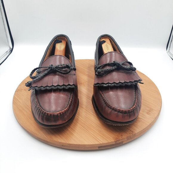 Allen Edmonds Woodstock Mens 11 Shoes Burgandy Leather Kiltie Dress Loafers USA main image 6